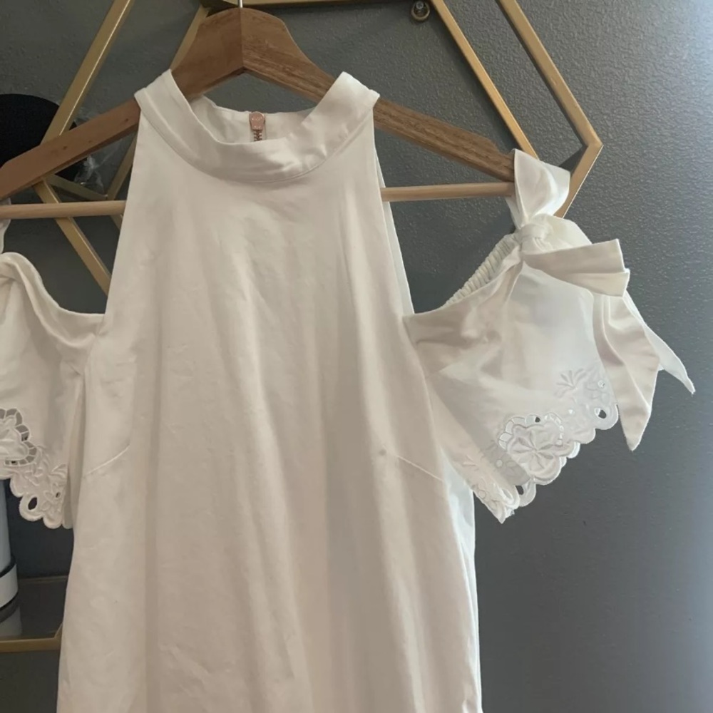 ted baker white dress off shoulder size 0